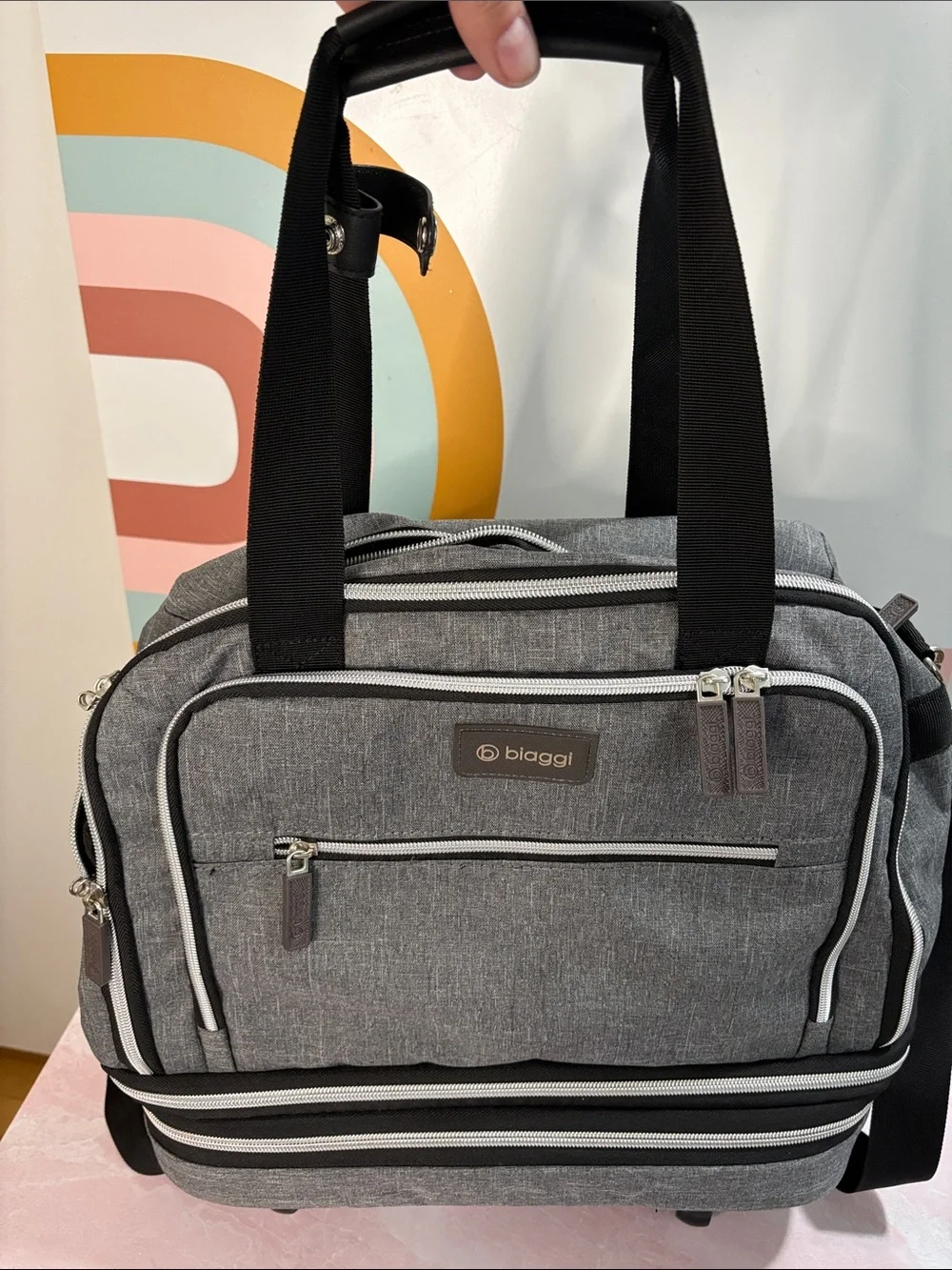 Biaggi Grey Rolling Travel Bag Unisex